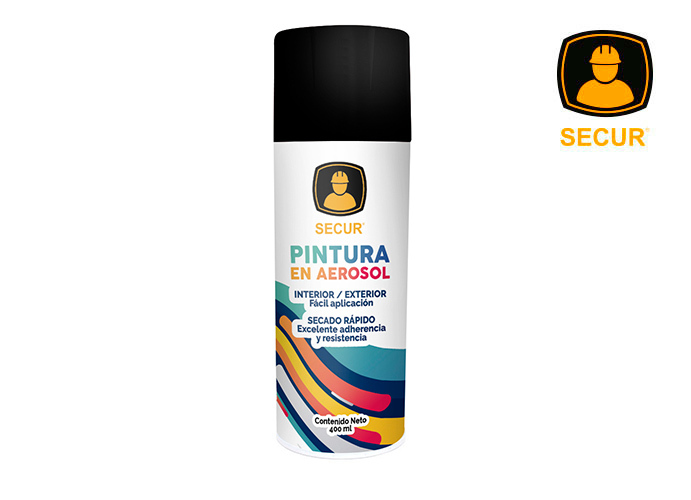 SECUR PINTURA SPRAY NEGRO BRILLANTE 400ML